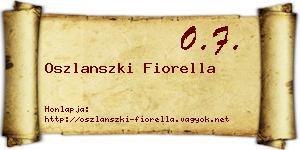 Oszlanszki Fiorella névjegykártya